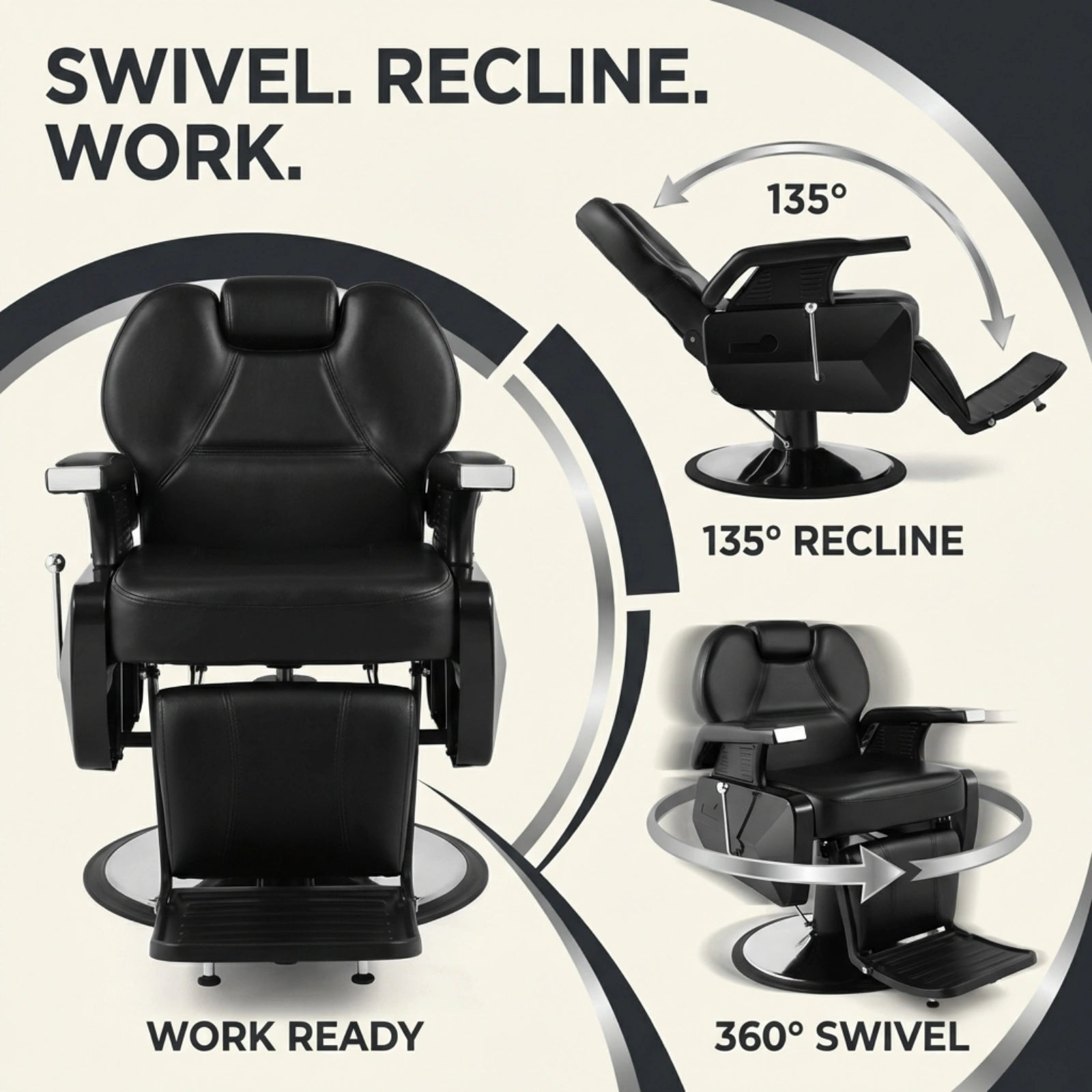 #5001 Hydraulic Reclining Heavy Duty Barber Chair