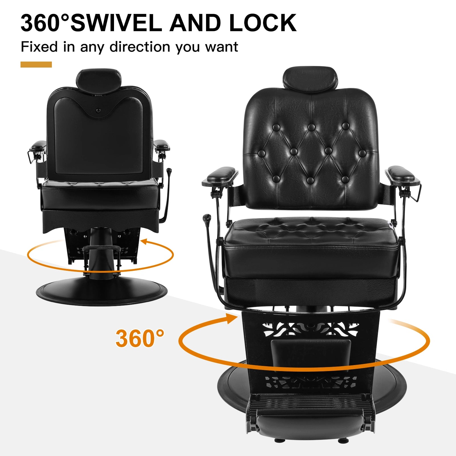#5041 Vintage Barber Chair Heavy Duty Hydraulic Recline Salon Chair