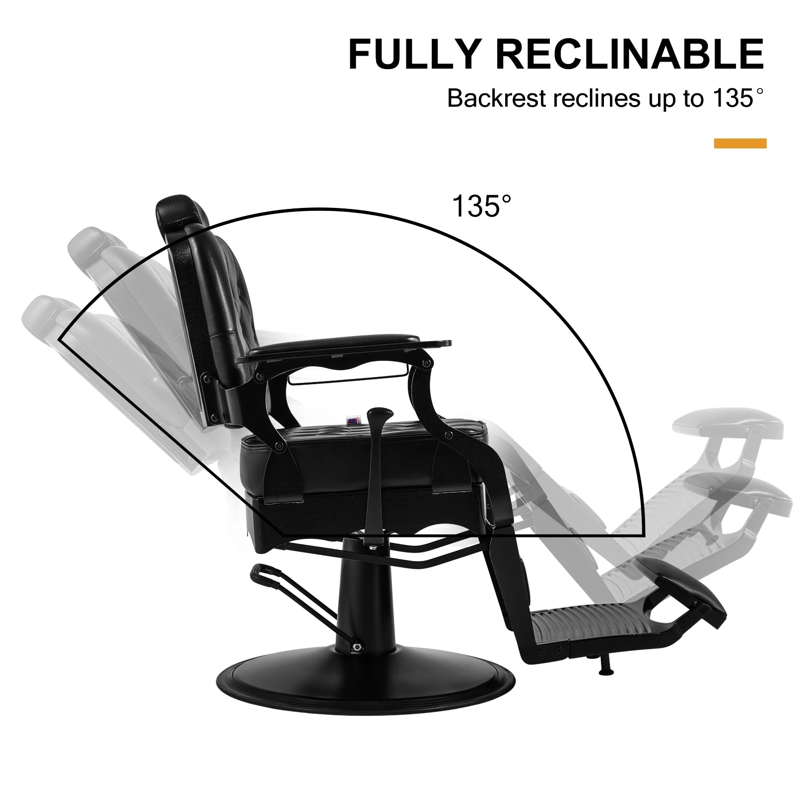 #5041 Vintage Barber Chair Heavy Duty Hydraulic Recline Salon Chair