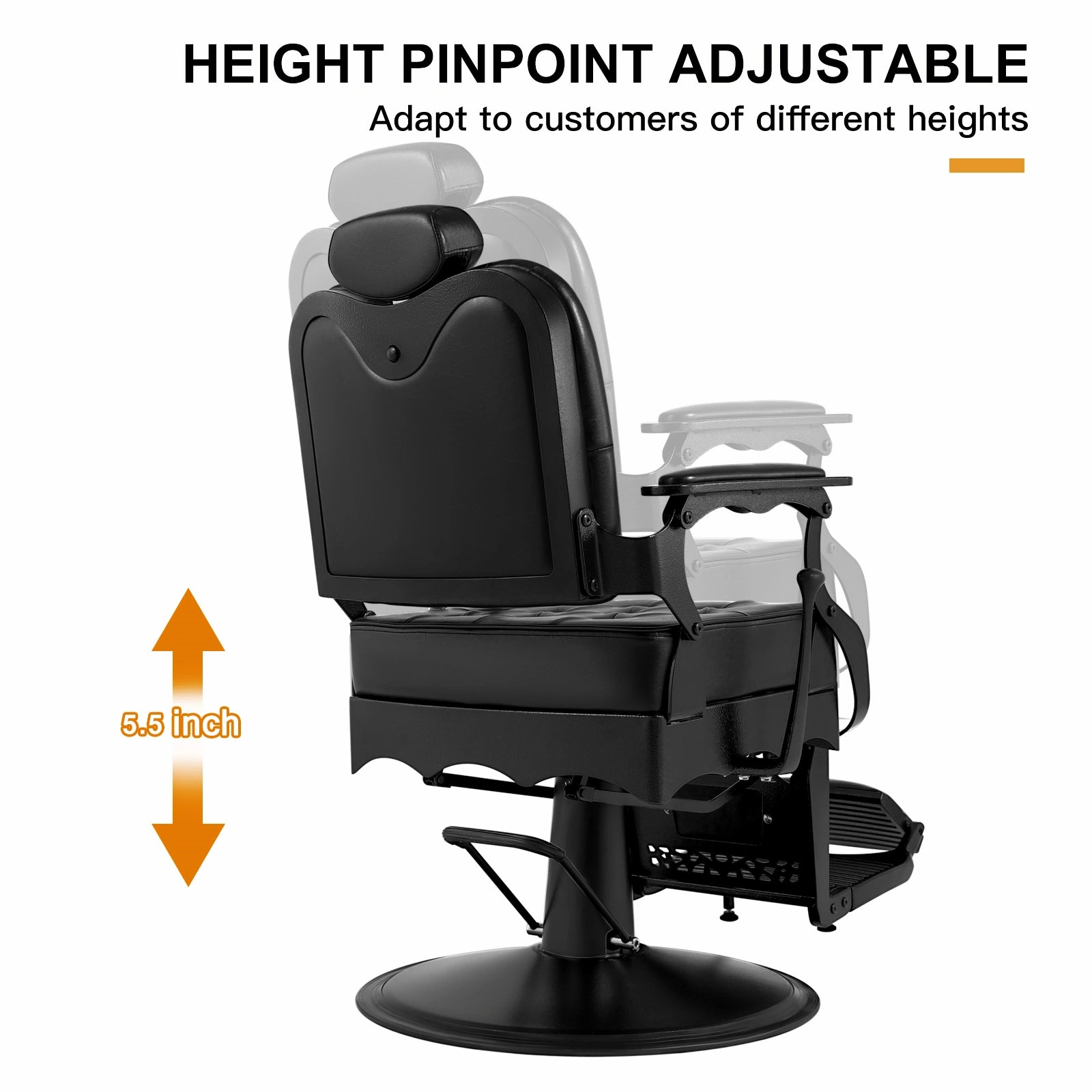 #5041 Vintage Barber Chair Heavy Duty Hydraulic Recline Salon Chair