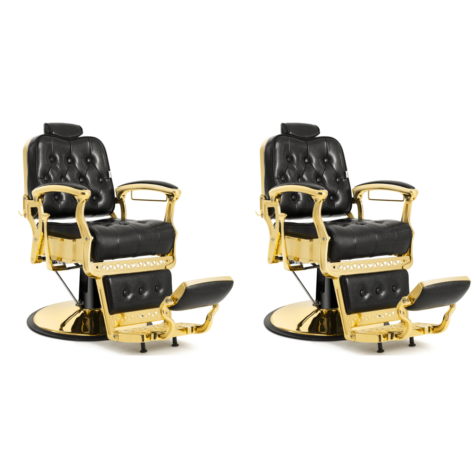 #5043 Heavy Duty Prestige Vintage Barber Chair (Black/Gold)