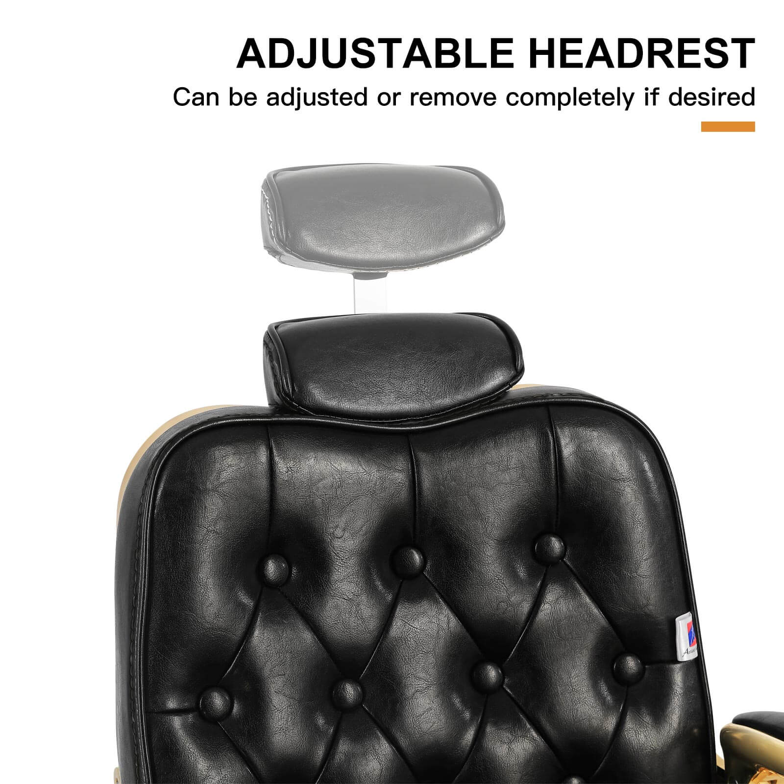 #5043 Heavy Duty Prestige Vintage Barber Chair (Black/Gold)