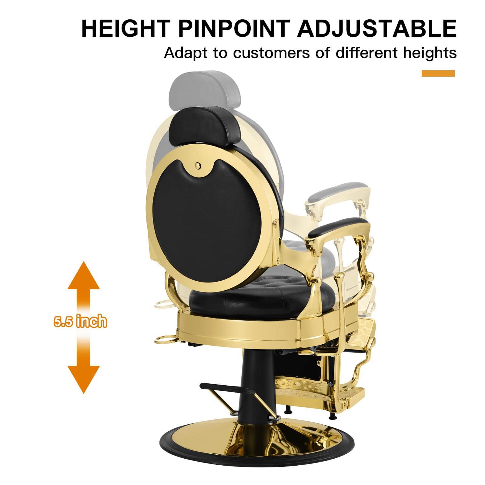 #5045 Retro Barber Chair Heavy Duty Vintage Salon Chair