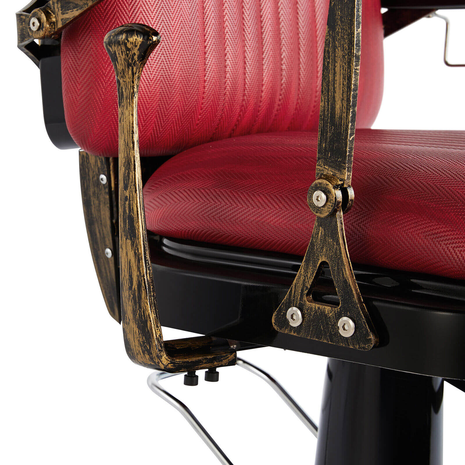 #5154 Retro Hydraulic Reclining Barber Chair (Burgundy)
