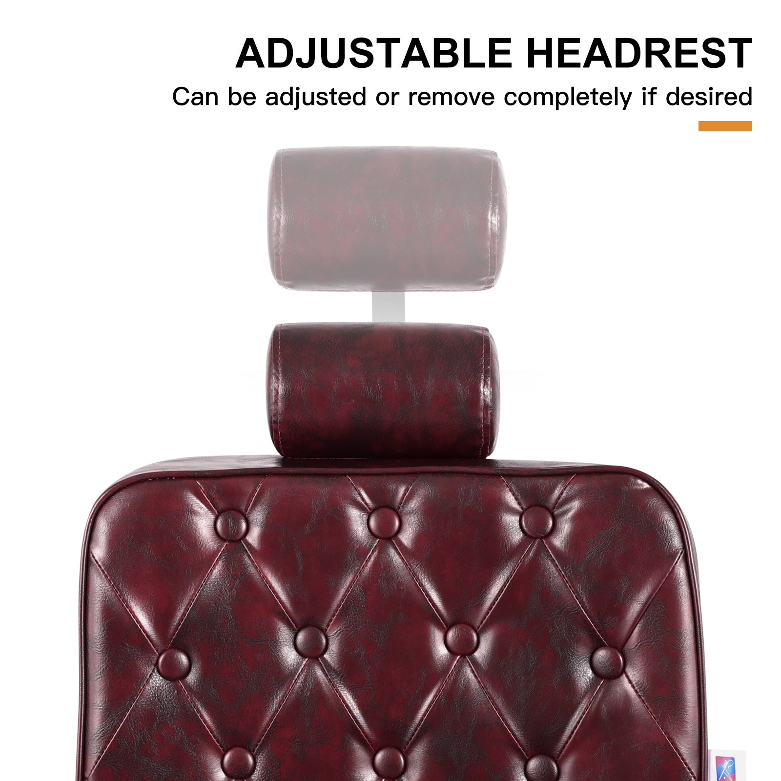 #5173 Vintage Heavy Duty Recline Hydraulic Barber Chair (Burgundy)