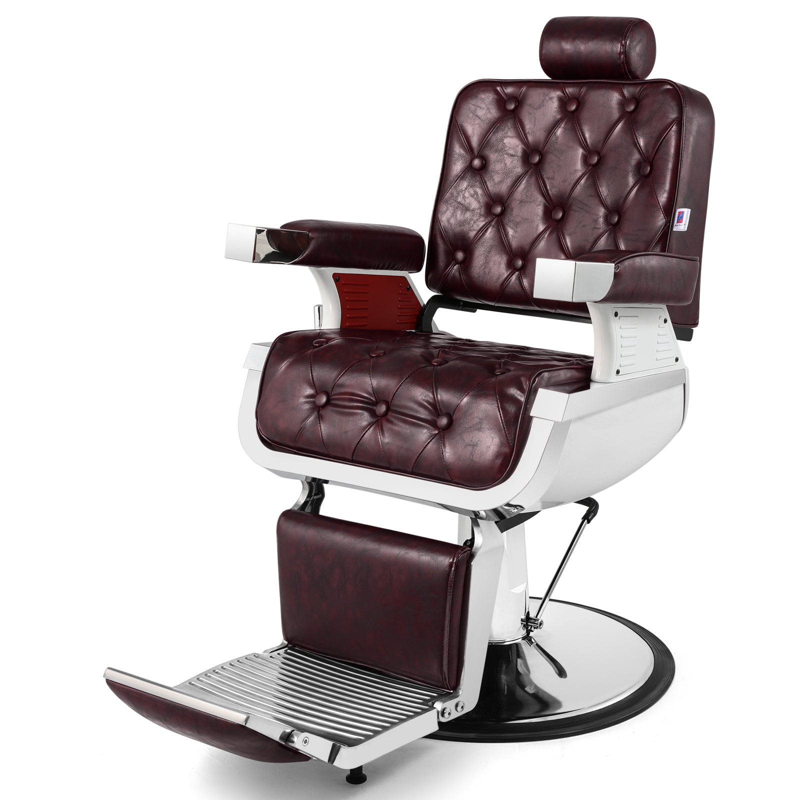 #5173 Vintage Heavy Duty Recline Hydraulic Barber Chair (Burgundy)