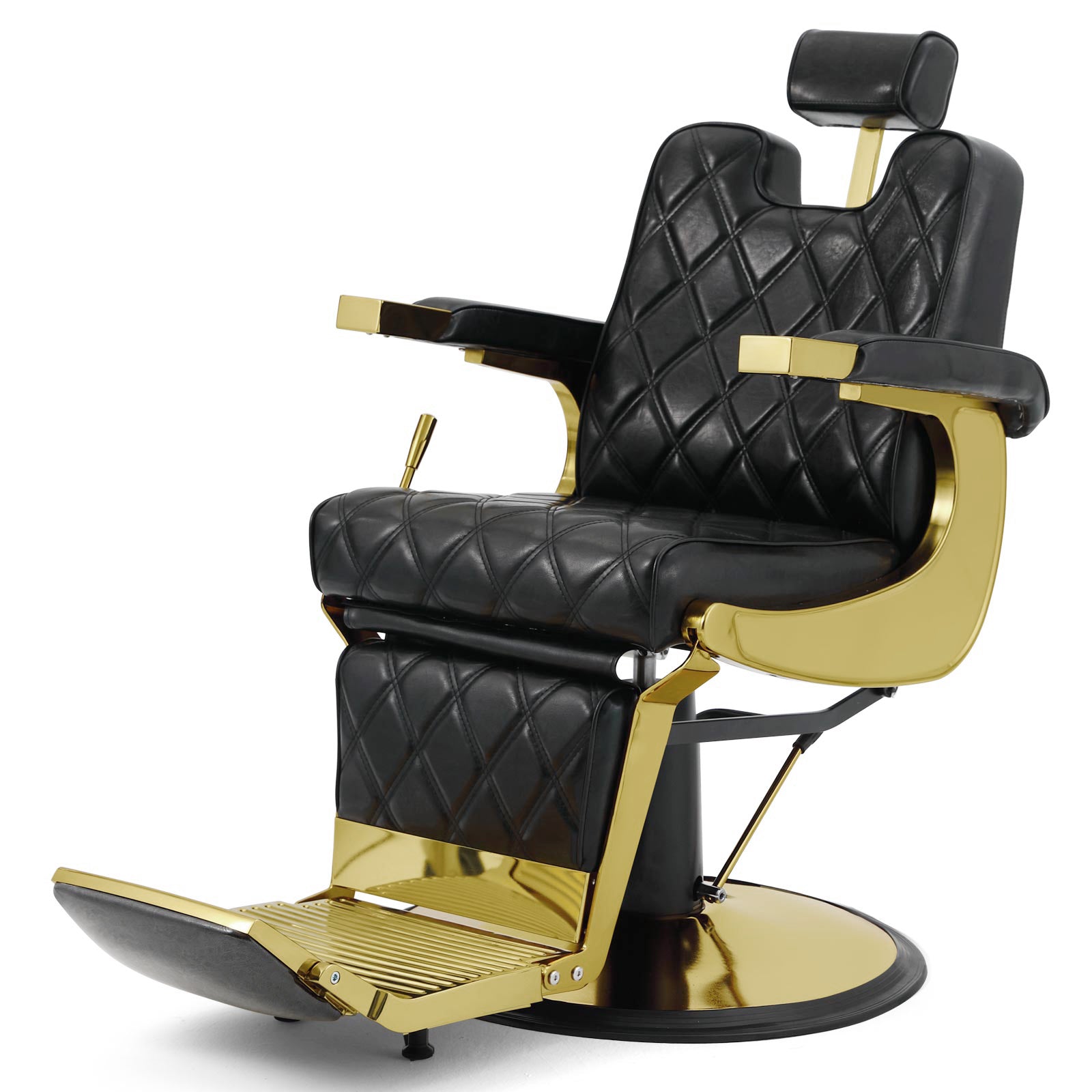 #5636 Prestige Wide Backrest Barber Chair（Gold/Black）