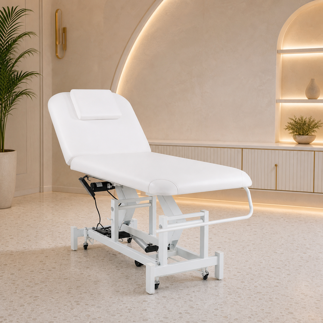 #2010 Electrical Facial Bed for Esthetician 110V Removable Massage Table 2 Motor Beauty Bed Medical Aesthetic Tattoo Chair with Adjustments, Hand/Foot-Operated