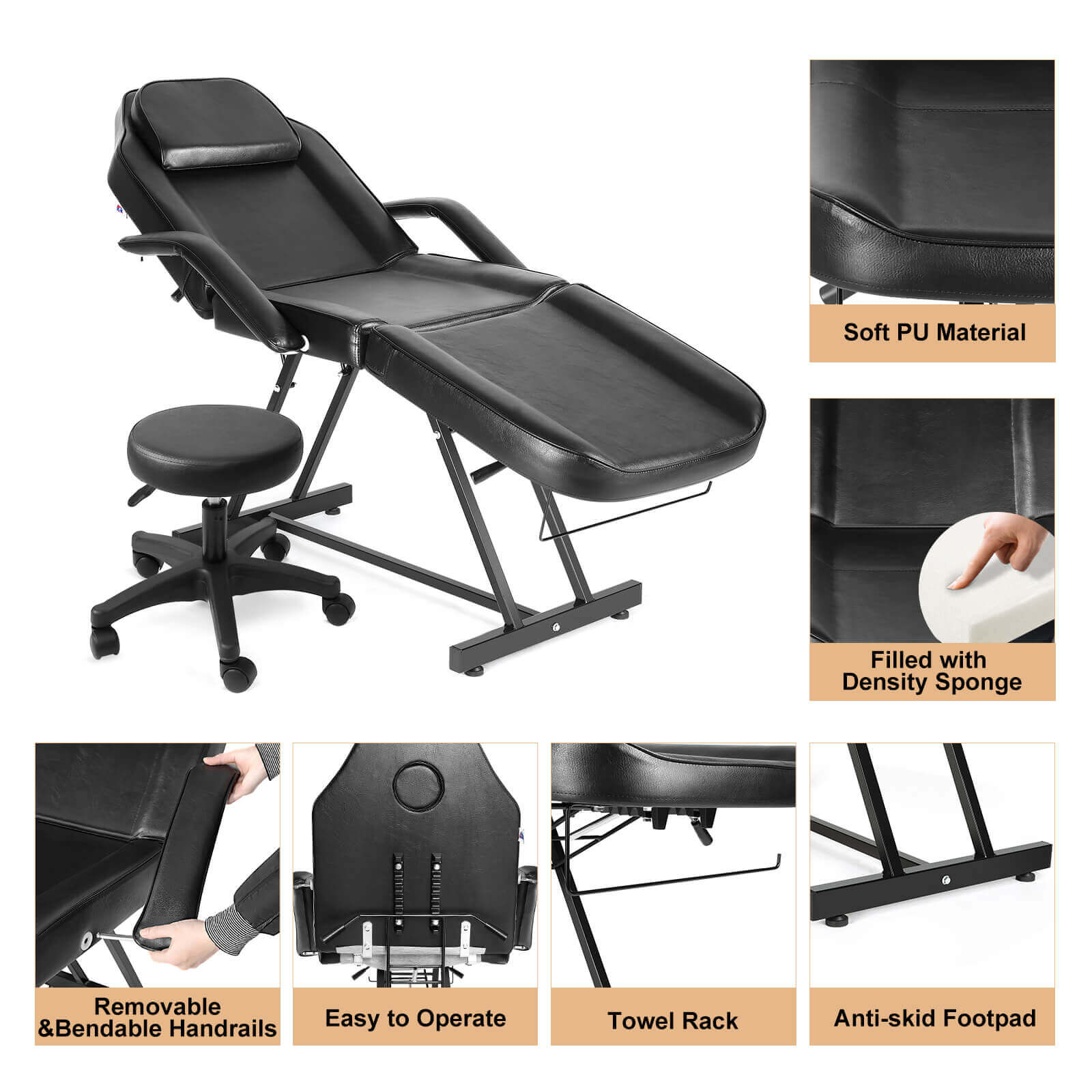 #2011 Massage Table Adjustable Massage Bed W/Free Stool