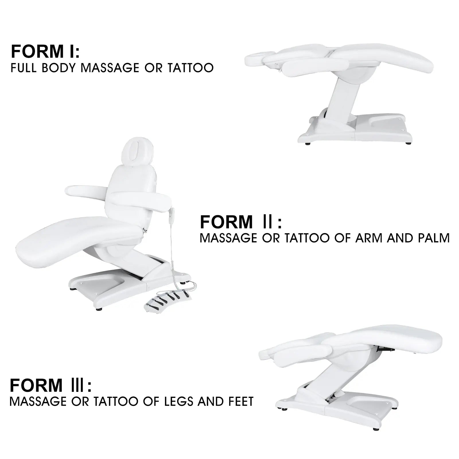 #2905 3 Motors Aesthetic Chair Dual Control Full Electrical Medical Facial Beds for Esthetician Beauty Bed Podiatry Doctors Chair
