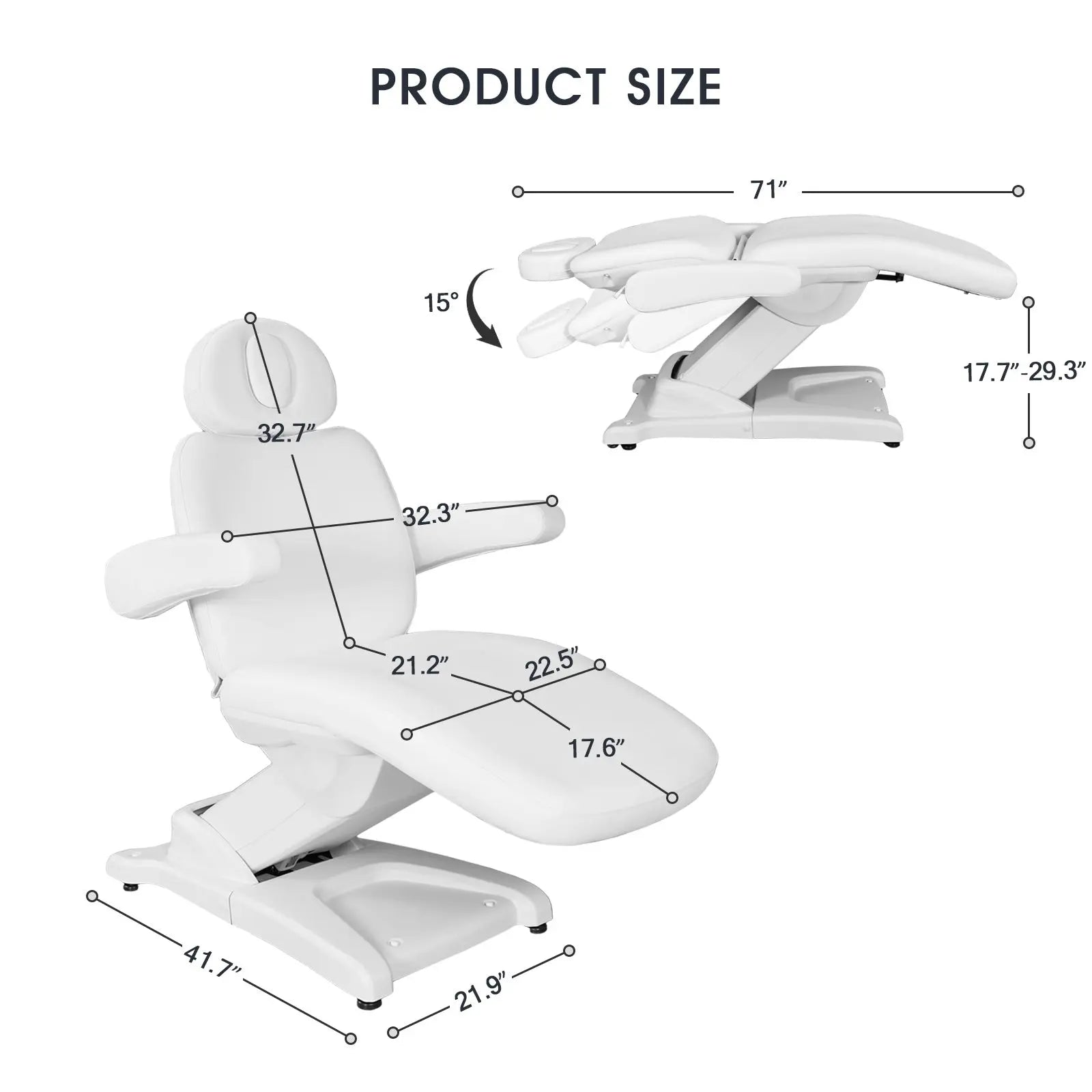 #2905 3 Motors Aesthetic Chair Dual Control Full Electrical Medical Facial Beds for Esthetician Beauty Bed Podiatry Doctors Chair