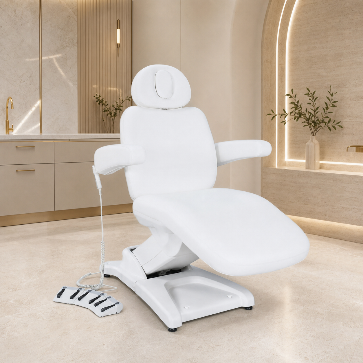 #2905 3 Motors Aesthetic Chair Dual Control Full Electrical Medical Facial Beds for Esthetician Beauty Bed Podiatry Doctors Chair