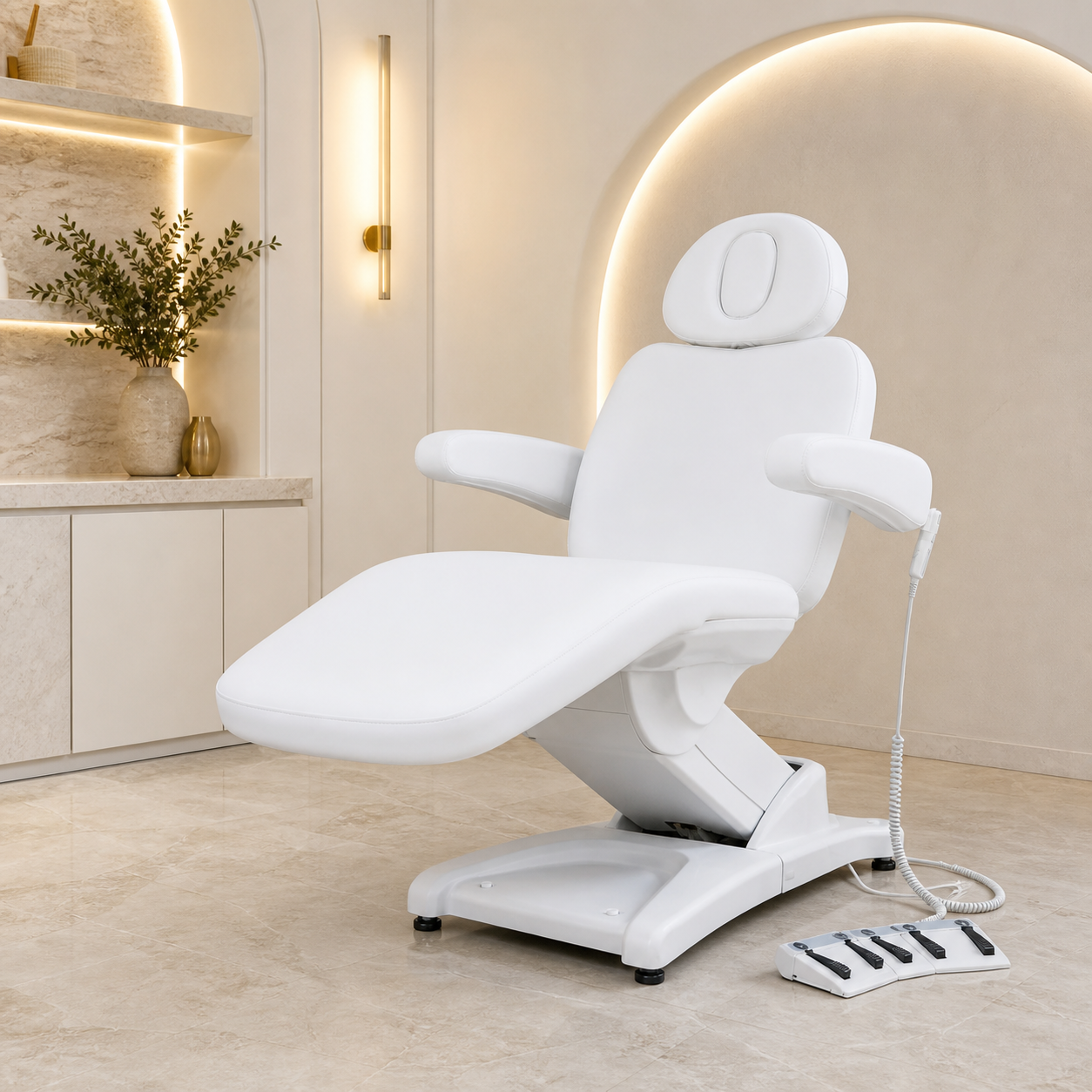 #2905 3 Motors Aesthetic Chair Dual Control Full Electrical Medical Facial Beds for Esthetician Beauty Bed Podiatry Doctors Chair