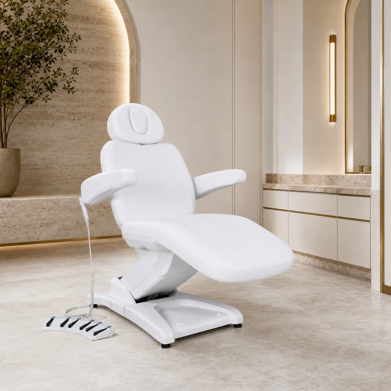#2905 3 Motors Aesthetic Chair Dual Control Full Electrical Medical Facial Beds for Esthetician Beauty Bed Podiatry Doctors Chair
