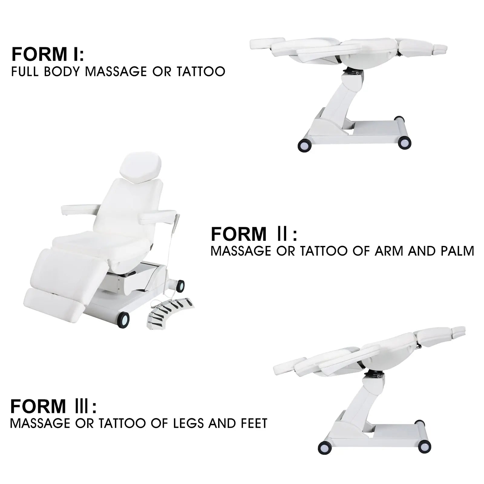 #2906 4 Motors Aesthetic Chair Dual Control Full Electrical Medical Facial Beds for Esthetician Beauty Bed Foldable Leg Cushion Podiatry Doctors Chair