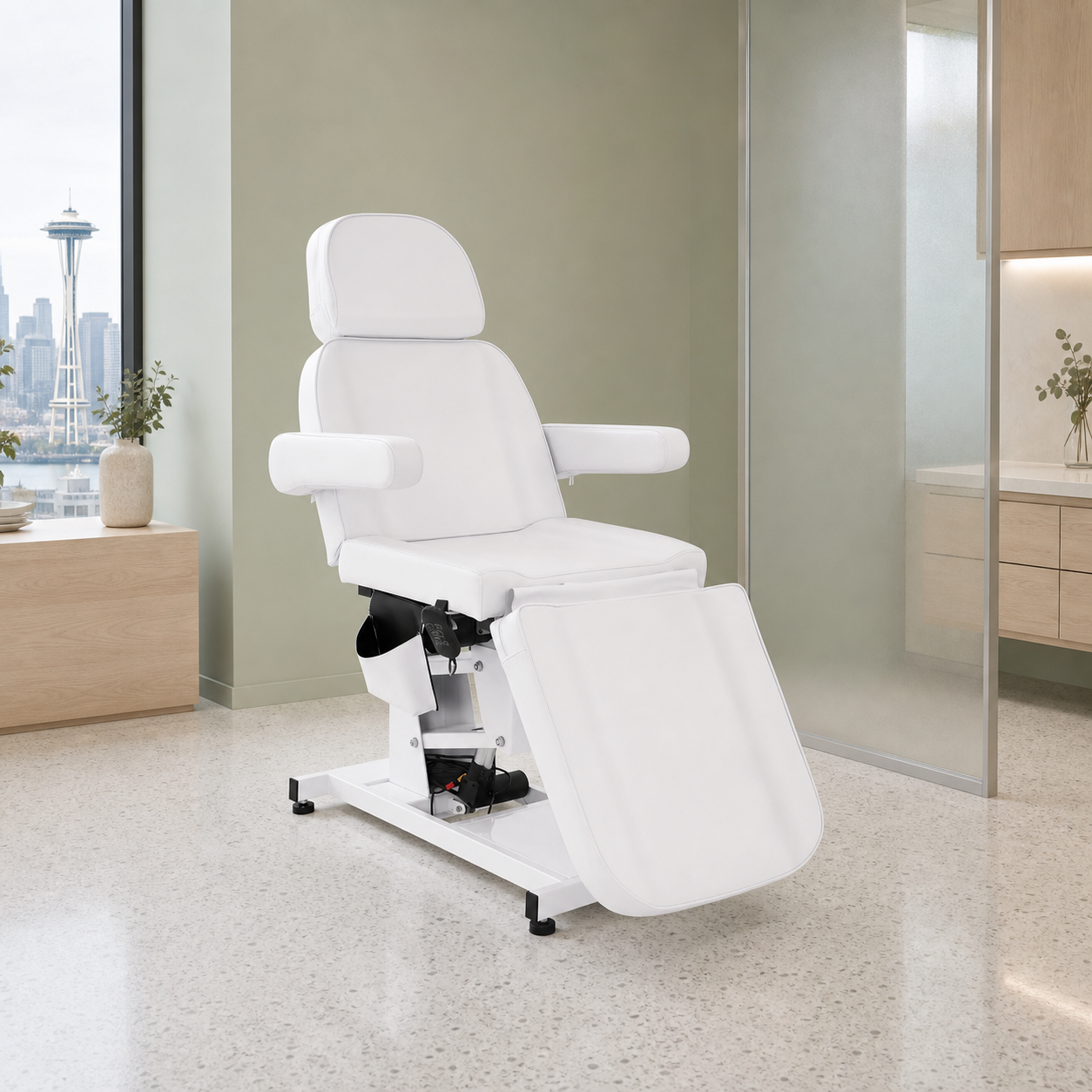#2907 3 Motor Electrical Facial Bed for Esthetician 110V Massage Table Beauty Bed Medical Aesthetic Tattoo Chair with Rotatable Armrests