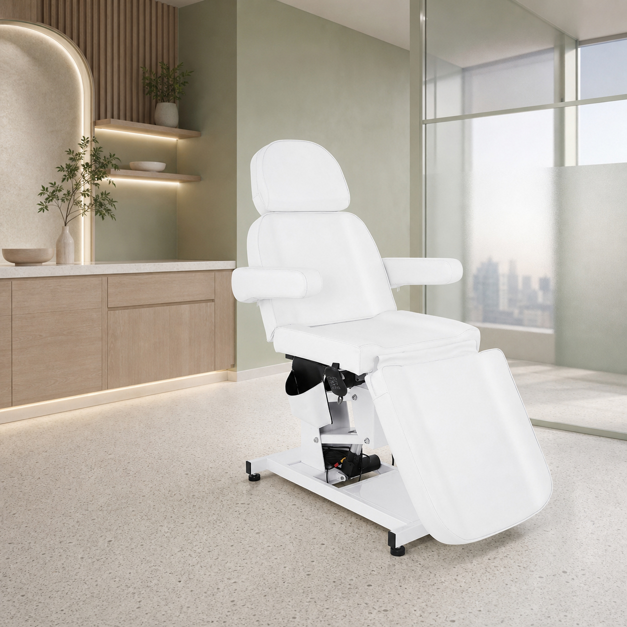 #2907 3 Motor Electrical Facial Bed for Esthetician 110V Massage Table Beauty Bed Medical Aesthetic Tattoo Chair with Rotatable Armrests