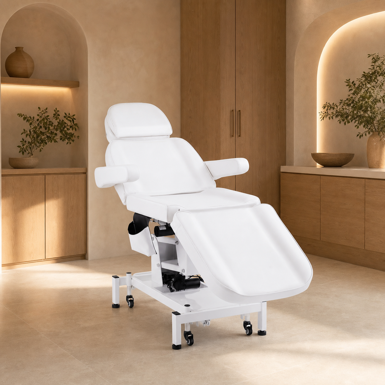 #2908 3 Motor Electrical Facial Bed for Esthetician 110V Removable Massage Table Beauty Bed Medical Aesthetic Tattoo Chair with Rotatable Armrests