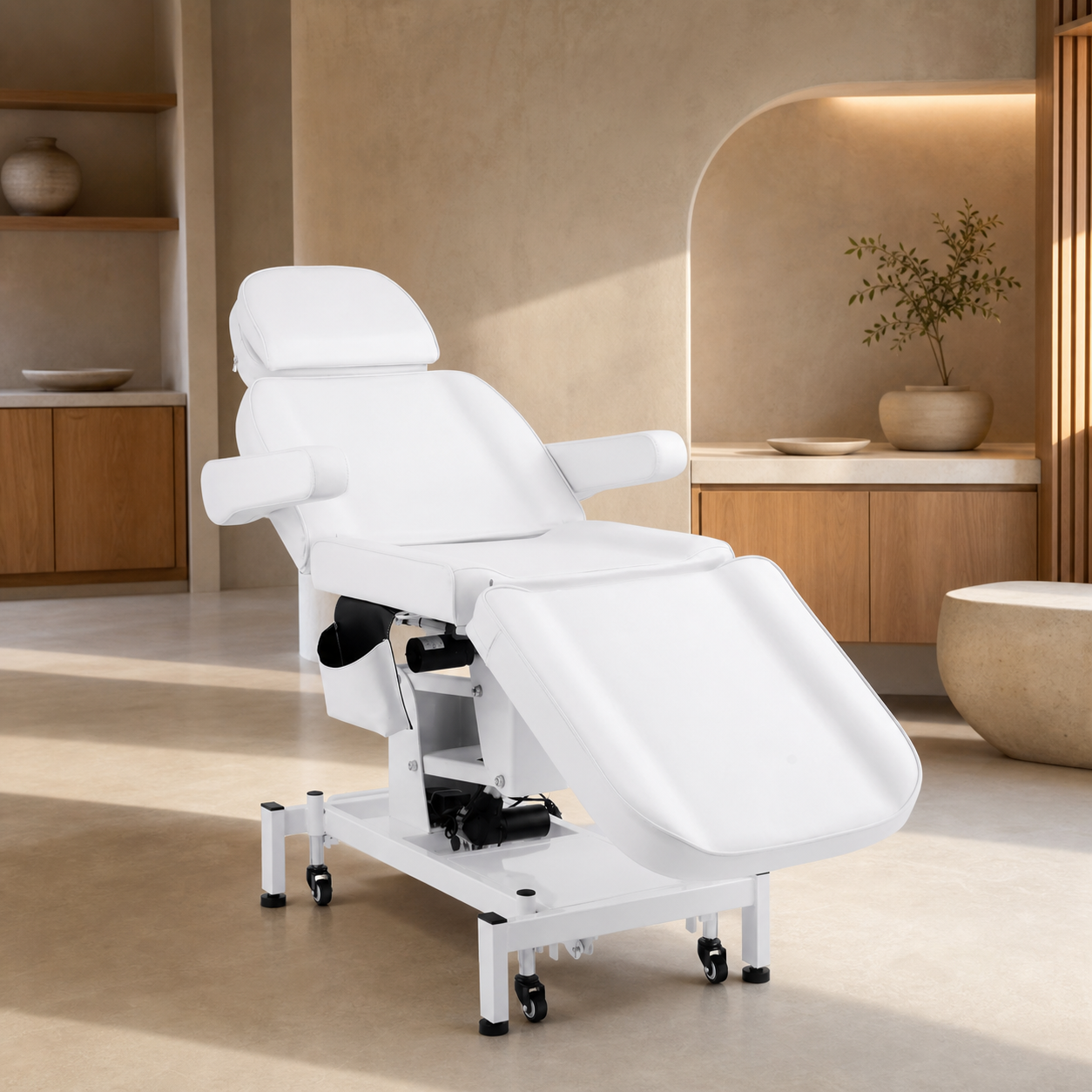 #2908 3 Motor Electrical Facial Bed for Esthetician 110V Removable Massage Table Beauty Bed Medical Aesthetic Tattoo Chair with Rotatable Armrests