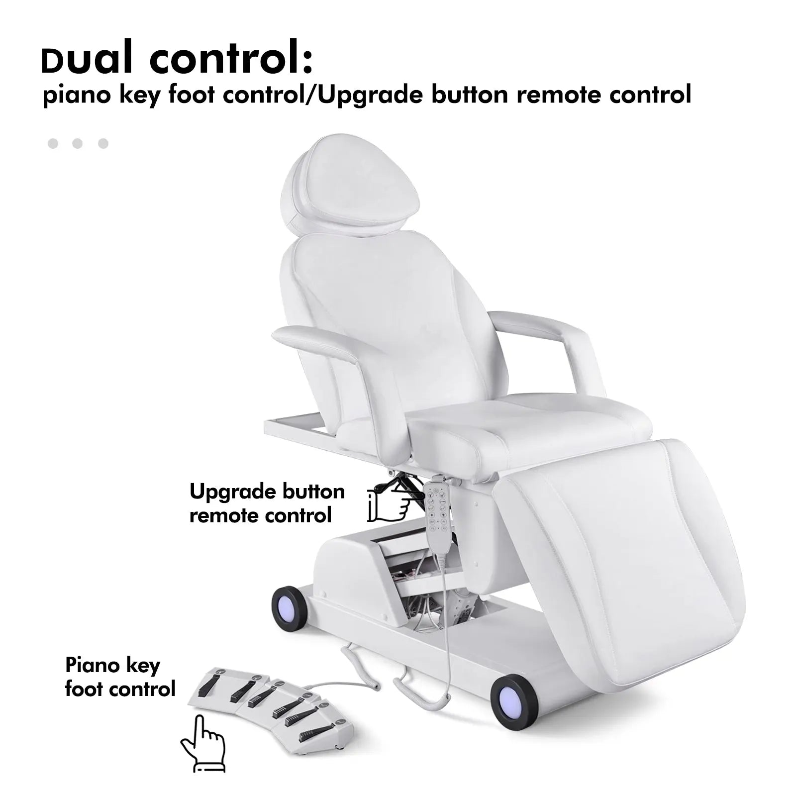 #2909 Electrical Facial Bed,3 Motor Removable, Led Light ,Medical Aesthetic, Hand/Foot-Operated