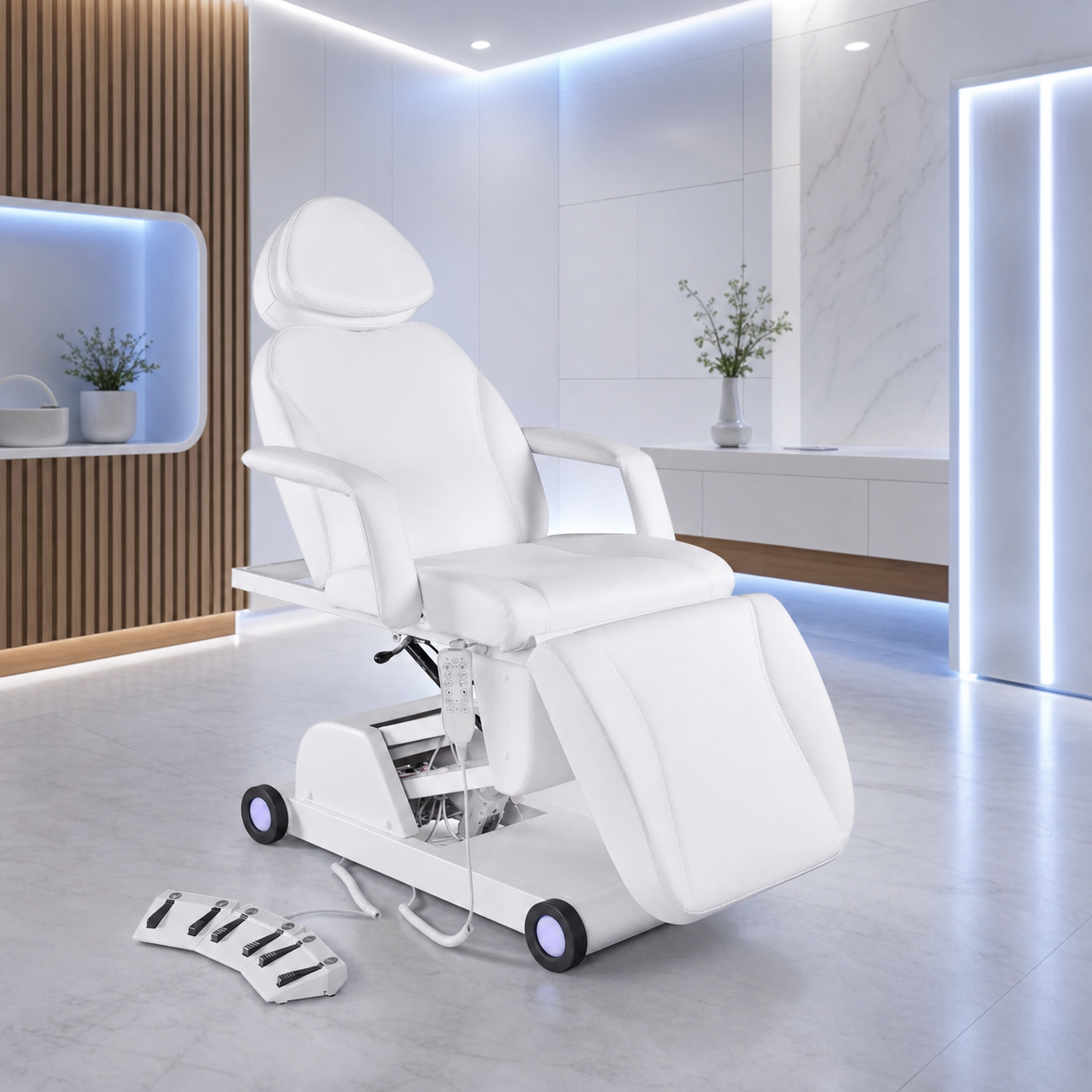 #2909 Electrical Facial Bed,3 Motor Removable, Led Light ,Medical Aesthetic, Hand/Foot-Operated