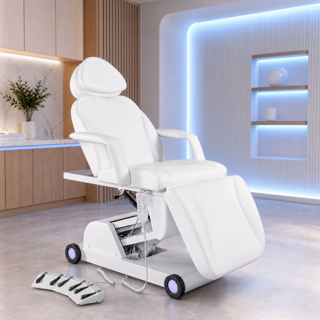 #2909 Electrical Facial Bed,3 Motor Removable, Led Light ,Medical Aesthetic, Hand/Foot-Operated
